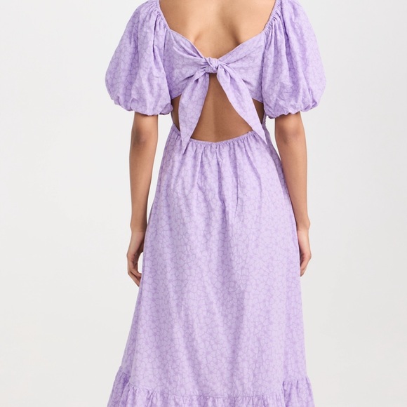 English Factory Floral Print Back Bow Puff Sleeve Dress - Picture 2 of 13